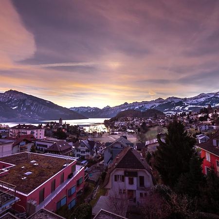 La Belle Vue Boutique Hotel & Cafe Spiez Exterior foto