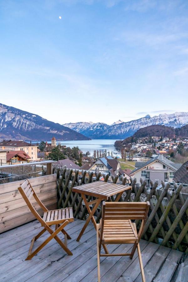 La Belle Vue Boutique Hotel & Cafe Spiez Exterior foto