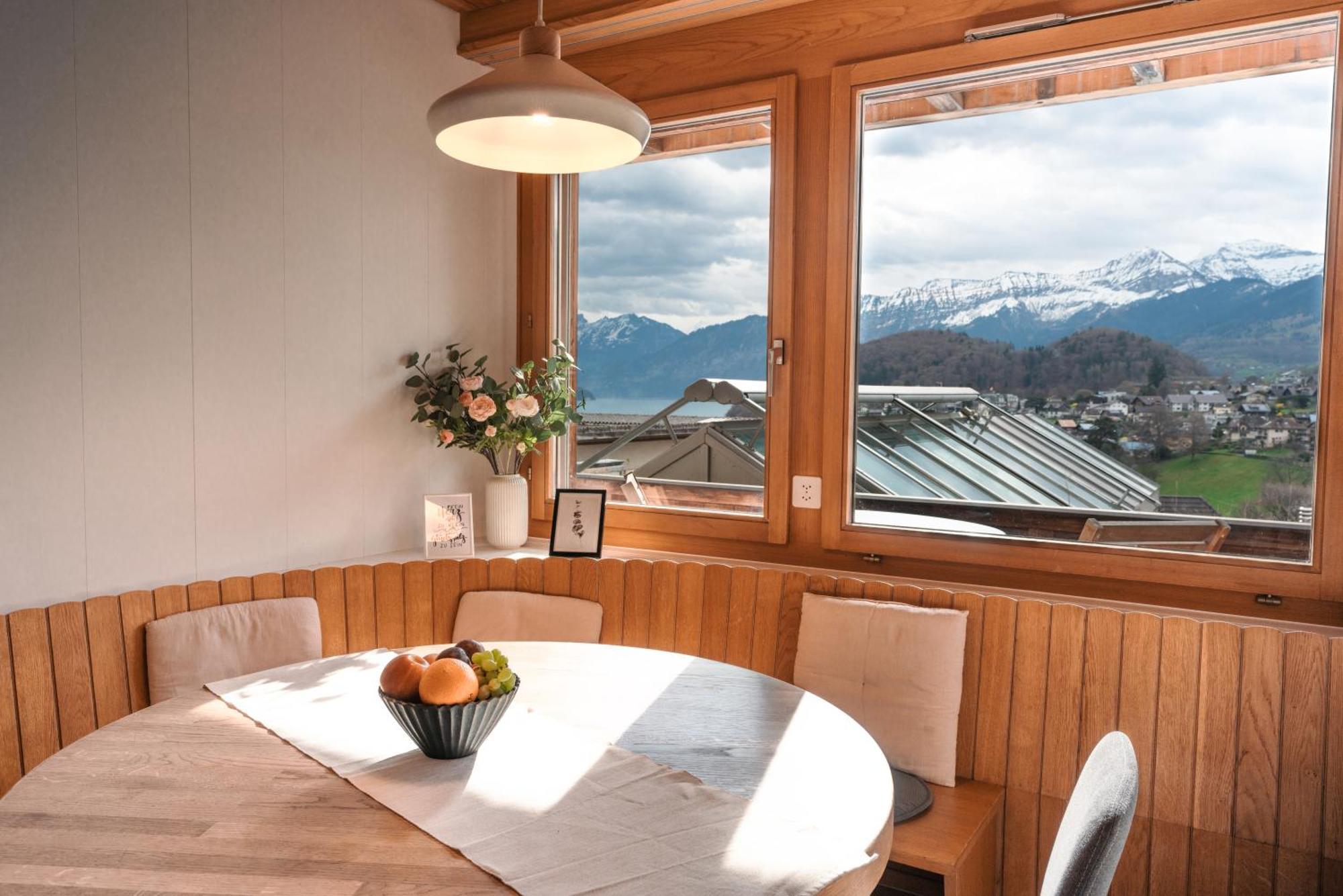 La Belle Vue Boutique Hotel & Cafe Spiez Exterior foto
